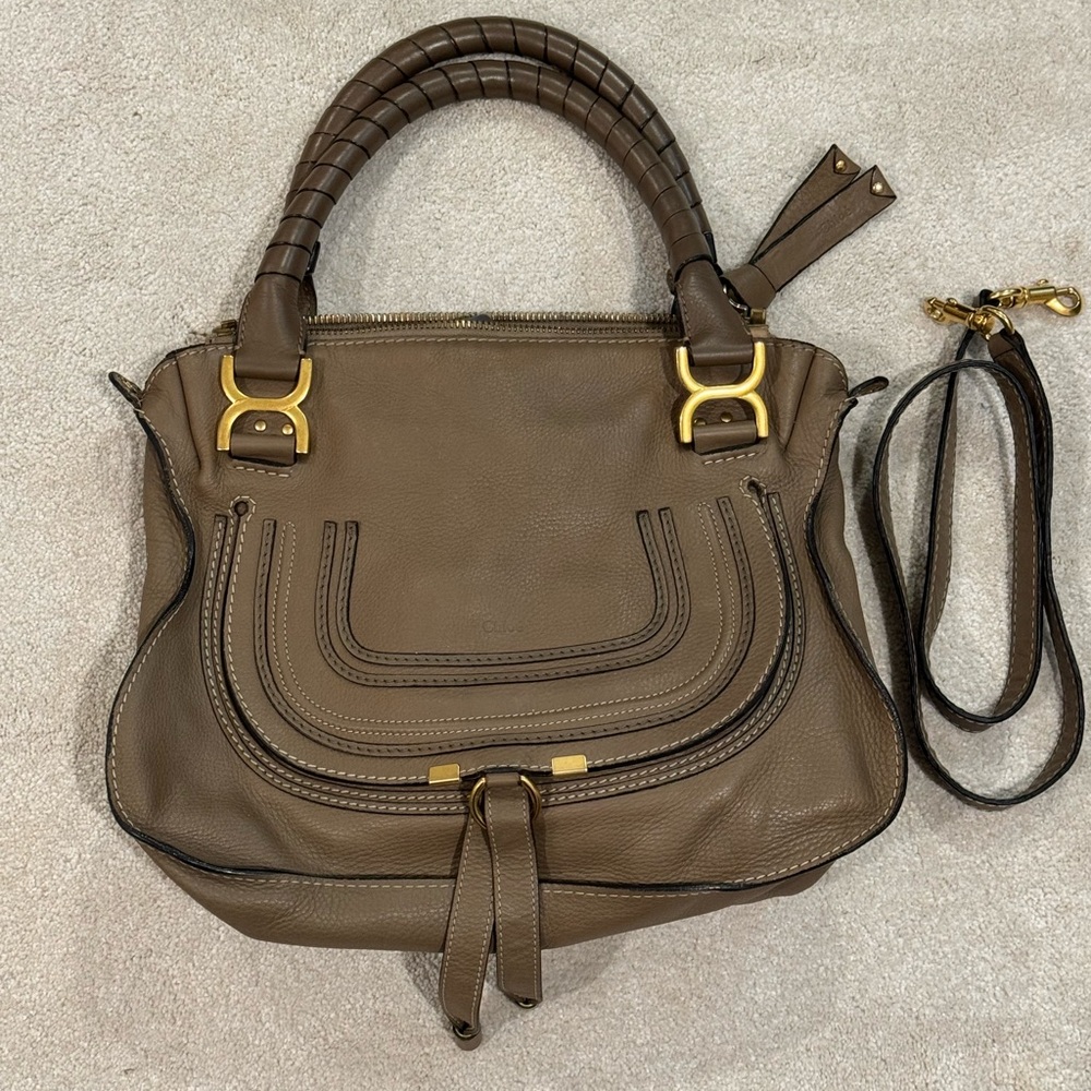 Chloe Marcie Medium Double Carry In Nut